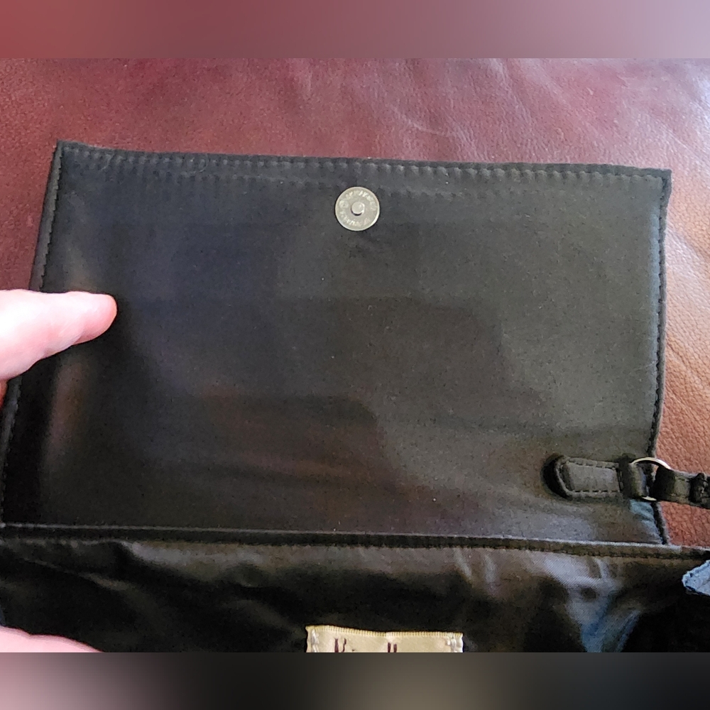Neiman Marcus Black Satin Evening Bag Wristlet / Clutch - Picture 7 of 9